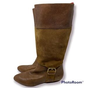 Lucky Brand Leather & Suede Boots - Almond Toe - Size 38
